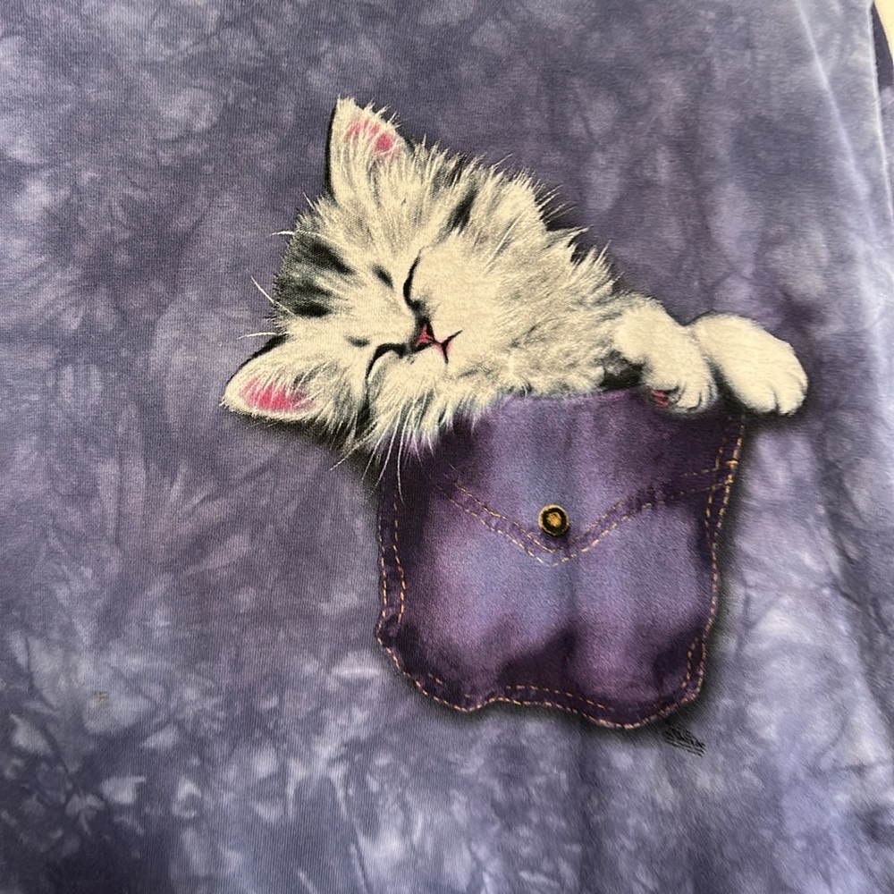 The Mountain 90’s Tie Dye Cat Unisex Tee - Picture 2 of 3